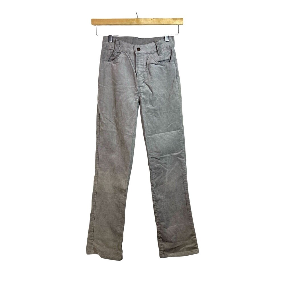 VINTAGE Levi’s Pants Boys Silver Corduroy Straight Leg Size 14 Slim